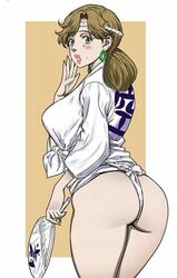 ass blonde_hair fan female fundoshi hand_fan holly_kujo jojo's_bizarre_adventure leopard_(artist) milf no_pants reoparudo rosy_cheeks stardust_crusaders yamakasa rating:Questionable score:200 user:LightningHawk72