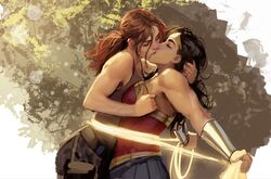 2girls black_hair bound_together brown_hair closed_eyes costume crossover dark_hair dc_comics diana_prince female female_only hand_in_hair kissing lara_croft lara_croft_(survivor) lasso_of_truth lesbian light-skinned_female light_skin long_hair medium_breasts muscular_female ponytail sleeveless_shirt stjepan_sejic tank_top tied_together tomb_raider tomb_raider_(survivor) toned wonder_woman wonder_woman_(series) yuri rating:Questionable score:378 user:R-998