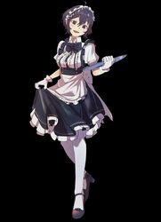 alternative_costume apron black_background black_bow black_eyes black_hair bow ebinku female fire_emblem fire_emblem_awakening gloves high_resolution holding holding_object holding_tray maid maid_apron maid_headdress morgan_(fire_emblem) morgan_(fire_emblem)_(female) open_mouth pantyhose short_hair simple_background solo tray very_high_resolution white_gloves white_legwear rating:Questionable score:66 user:Princess_Celica