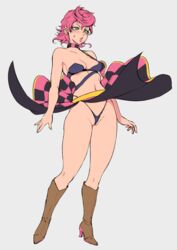 black_thong boots breasts choker front_view full_body jojo's_bizarre_adventure legs long_skirt nipple pink_hair pussy riko_(artist) skimpy skirt skirt_lift skirt_up small_breasts standing thick_thighs thighs thong trish_una vento_aureo wind_lift rating:Explicit score:243 user:Soldier_Hunter_MILF