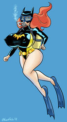 1girls air_bubbles barbara_gordon batgirl batman_(series) big_breasts dc dc_comics female glassfish ocean scuba scuba_gear sea solo swimming underwater water rating:Questionable score:9 user:usje8