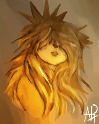  4:5 ambiguous_gender anthro aph_(artist) bird_dog bust_portrait butter butter_dog butterdog canid canine canis crown dairy_products digital_media_(artwork) digital_painting_(artwork) domestic_dog food golden_retriever headgear hunting_dog mammal nude portrait retriever solo  rating:safe score: user:bot