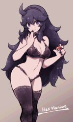 1girls @_@ bare_shoulders belly big_ass black_legwear black_nails black_panties bra breasts choker cleavage female female_only game_freak hair_between_eyes hairband hand_to_own_mouth hex_maniac human human_only lace lace-trimmed_thighhighs lace_bra lace_panties lamb-oic029 large_breasts lingerie long_hair looking_at_viewer nail_polish navel nintendo panties plain_background pokeball pokemon pokemon_xy purple_eyes purple_hair smile solo spiral_eyes standing thighhighs thong very_long_hair white_skin wide_hips rating:Questionable score:180 user:justausername