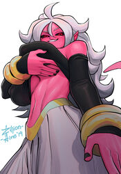 1girls 2010s android_21 black_sclera blush breasts clothed dark_persona dragon_ball dragon_ball_fighterz female female_only high_resolution huge_breasts humanoid long_hair looking_at_viewer looking_down majin majin_android_21 monster_girl nipples pink_skin pointy_ears red_eyes simple_background smile solo tail underboob white_background white_hair zillionaire rating:Questionable score:251 user:SlayDash