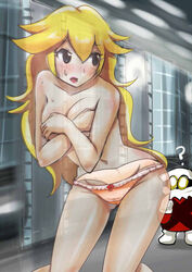 1girls breasts canonical_scene covering embarrassed female invisible mario_(series) panties paper_mario paper_mario:_the_thousand-year_door paper_peach paper_peach_enf princess_peach streaking tagme x-naut rating:Questionable score:14 user:Antipenitant