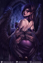 1girls 2019 ass back back_view background bare_shoulders big_ass big_butt big_lips black_wings butt clothed dress female female_focus female_only glowing_eyes league_of_legends long_ears long_hair looking_at_viewer looking_back luminyu makeup mascara mascara_tears morgana pointy_ears purple purple_eyes purple_hair purple_lipstick rear_view riot_games solo solo_focus wings rating:Safe score:286 user:Quarks