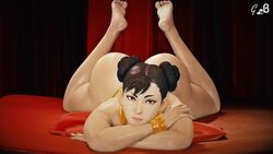 1girls 3d 3d_(artwork) 5_fingers 5_toes absurdres asian ass bare_arms bare_legs bare_shoulders barefoot big_ass big_butt black_eyes bracelet bracelets breasts brown_eyes brown_hair brunette bubble_ass bubble_butt butt capcom chun-li chun-li_(cover_girl) crossed_arms curvaceous curvy dark_hair dat_ass double_bun earrings eye_contact eyelashes eyeshadow facing_viewer feet feet_up female female_focus female_only generalbutch hair hair_bun highres hourglass_figure huge_ass human human_only jewelry large_ass legs_up long_hair looking_at_viewer lying lying_down makeup mostly_nude no_bra on_stomach open_eyes partially_clothed pillow pinup round_ass round_ears seductive signature simple_background soles solo solo_female solo_focus source_filmmaker spread_legs street_fighter street_fighter_v thick_ass thick_thighs thong tied_hair topless uncensored underwear video_games voluptuous watermark wide_hips rating:Questionable score:405 user:chooped