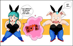 big_balls big_breasts bulma_(bunny) bulma_briefs bunny_ears bunnysuit canon_genderswap disguise dragon_ball dragon_ball_(classic) embarrassed ftm_transformation gender_transformation genderswap_(mtf) oolong oolong_(dragon_ball) poof_transformation shape_shifter shapeshifter shiftingfun shortstack transformation transformed rating:Explicit score:12 user:shifterlover