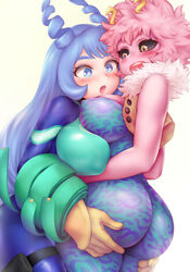 2girls ashido_mina ass big_ass big_breasts blush breasts cleavage duo female female_only female_superhero groping hadou_nejire hadou_nejire_(hero_outfit) hero_outfit_(mha) large_breasts mina_ashido my_hero_academia nejire_hado nejire_hado_(hero_outfit) open_mouth pink_hair pink_skin shpo superheroine teenager yuri rating:Questionable score:897 user:justausername