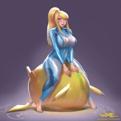 1girls animated balloon barefoot big_breasts big_lips bimbo blonde_hair blue_eyes bouncing_breasts breasts cleavage female female_only huge_ass huge_breasts human interspecies large_breasts metroid naughty_face nintendo pikachu pinkdrawz pokémon_(species) pokemon samus_aran see-through sidelocks smile solo thick_thighs voluptuous wide_hips zero_suit zero_suit_samus rating:Questionable score:415 user:justausername