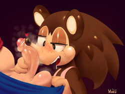 1boy 1girls 2016 animal_crossing anthro brown_fur brown_hair cock_worship drooling eyes_half_open eyeshadow fangs female foreskin freckles hand_on_penis heart hedgehog human imminent_fellatio imminent_oral lilmoonie male nintendo open_mouth penis penis_grab penis_out penis_sniffing penis_tip pulling_down_pants sable_able simple_background smell smelling_penis sweat sweaty testicles villager_(animal_crossing) watermark rating:Explicit score:151 user:erosalom