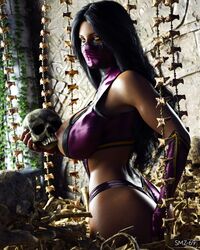 1girls 3d areolae bimbo bones breasts brecca_(smz-69) female huge_breasts mileena mileena_(cosplay) mortal_kombat netherrealm_studios nipple_slip purple_panties skeleton skull skull_head smz-69 solo yellow_eyes rating:Questionable score:118 user:gougetsu00