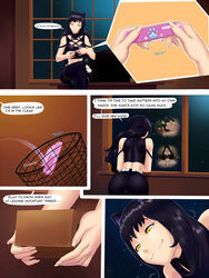 1futa 1girls age_difference amber_eyes anticipation black_hair blake_belladonna cat_ears clothing comic completely_nude daughter english_text faunus female female_focus flashback futanari grillo incest intersex kali_belladonna long_hair mostly_nude mother mother_and_daughter nude nude_female nude_futanari parent parent_and_child pregnancy_test rwby solo_focus text yellow_eyes rating:Explicit score:141 user:Sienna_Khan_the_Sex_Tiger