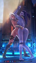 2019 2girls 3d alternate_version_available anus ashe_(overwatch) ass blender blizzard_entertainment bondage female female_only femdom femsub forceballfx futanari_version_available looking_at_viewer looking_back nude overwatch pussy widowmaker yuri rating:Explicit score:555 user:justausername