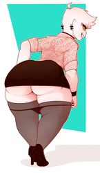 1girls ass big_ass dabble female female_only looking_at_viewer looking_back solo sugar_(dabbledraws) thick_thighs thighhighs rating:Questionable score:126 user:justausername