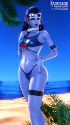 1girls 3d abs alternate_costume amelie_lacroix big_ass big_breasts bikini blizzard_entertainment blue_skin breasts cleavage cote_d'azur_widowmaker female female_only fully_clothed kachigachi large_breasts overwatch purple_hair purple_skin solo swimsuit thick_thighs widowmaker rating:Explicit score:94 user:Crcole331