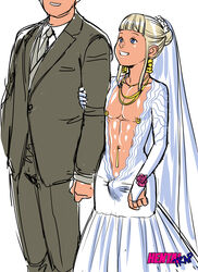 1femboy 2boys androgynous blonde_hair blue_eyes bride bulge ethan_(tekuho) femboy femboy_bride feminine_male girly male male_bride male_only male_wife navel nipple_ring penis_bulge piercings tekuho trap trap_bride wedding_dress wedding_veil rating:Questionable score:294 user:Vertch