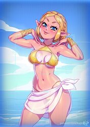 1girls bikini blonde_hair blue_eyes bob_cut breath_of_the_wild curvy demigoddess female female_only hylian kajinman medium_breasts nintendo pointy_ears princess princess_zelda royalty short_hair solo tears_of_the_kingdom the_legend_of_zelda triforce triforce_bikini zelda_(tears_of_the_kingdom) rating:Questionable score:291 user:EdgySexy