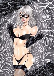 1girls 2016 belly_button big_breasts black_bra black_cat_(marvel) black_gloves black_leather black_panties black_thong blue_eyes bra bra_pull bra_tug breasts busty claws cleavage curvaceous curvy dated deviantart distracting_watermark domino_mask ed_benes_studio eyeshadow felicia_hardy female female_only fishnet fishnet_stockings fishnet_thighhighs fishnets gloves human lanio_sena leather leather_gloves long_hair marvel marvel_comics mascara mask midriff navel panties pinup purple_lips purple_lipstick signature solo spider-man_(series) stockings stomach stripping superheroine thick_thighs thighhighs thighs thong voluptuous watermark web webbing white_hair rating:Safe score:33 user:JackieEstacadoThrowaway