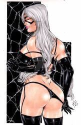 1girls 2015 abstract_background ass big_ass big_breasts black_bra black_cat_(marvel) black_gloves black_panties black_sleeves black_thighhighs black_underwear bra bra_pull bra_slip bra_tug breasts busty claws closed_eyes curvaceous curvy dat_ass dated deviantart domino_mask ed_benes_studio felicia_hardy female female_only from_behind gloves human lanio_sena long_hair marvel marvel_comics mask panties panties_down panty_pull panty_tug pink_lips pink_lipstick pinup signature sleeves solo spider-man_(series) strap_slip superheroine thick_ass thick_thighs thighhighs thighs thong underwear voluptuous watermark web webbing white_hair rating:Questionable score:56 user:JackieEstacadoThrowaway