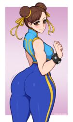 1girls 2019 2d afrobull artist_name asian ass ass_shake ass_visible_through_thighs big_ass big_butt big_hips blush bouncing_ass brown_hair bubble_butt capcom chun-li clothed clothing dat_ass double_bun female female_only hips human human_only jiggle light-skinned_female light_skin medium_breasts muscular muscular_arms pale-skinned_female pale_skin skin_tight smile street_fighter thick thick_ass thick_thighs thighs tight_clothing tight_fit tight_pants video_games voluptuous watermark wide_hips rating:Questionable score:782 user:Futaman74