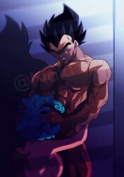 afro breasts bulma_(afro) bulma_briefs clenched_teeth dragon_ball dragon_ball_z duo fellatio female hand_on_head male muscles muscular muscular_male nala1588 nude oral oral_sex straight_hair vegeta rating:Explicit score:77 user:MisoWhoreknee