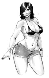 1girls 2d bikini_top black_and_white bra breasts cleavage dark_hair female female_only lips lipstick long_hair mileena monochrome mortal_kombat mortal_kombat_x navel netherrealm_studios redblacktac redfred rough_sketch short_skirt shorts sketch skirt smile solo thick_thighs uncensored wide_hips rating:Safe score:92 user:Mang