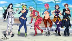 6+girls 6girls battle_tendency black_hair blush body_swap braid breasts dark-skinned_female dark_skin devilmarie devilmary diamond_is_unbreakable female female_only gang grabbing_own_breast green_hair group hair_bun higashikata_tomoko jojo's_bizarre_adventure jolyne_kujo kawajiri_shinobu light-skinned_female light_skin long_hair milf multiple_boys multiple_girls pale-skinned_female pale_skin pillar_woman pink_hair purple_hair red_hair short_hair stone_ocean toned trish_una vento_aureo white_hair yamagishi_yukako rating:Explicit score:301 user:Soldier_Hunter_MILF