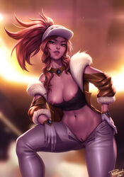 1girls abs akali alternate_breast_size alternate_costume areolae breasts clothed female female_only hairless_pussy hourglass_figure k/da_akali k/da_akali_prestige_edition k/da_series large_breasts league_of_legends looking_at_viewer nipples nipples_outside nipples_peek pants pants_pulled_down personalami pulled_by_self pulled_down_pants pussy shirt solo strapless strapless_top strapless_topwear text tubetop uncensored unzipped_pants watermark rating:Explicit score:305 user:justausername