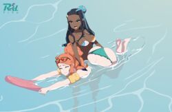 2girls ass barefoot bikini breasts chocolate_and_vanilla cleavage dark-skinned_female dark_skin feet female female_only human human_only nessa_(pokemon) nintendo orange_hair pokemon pokemon_ss r3dfive sonia_(pokemon) rating:Questionable score:122 user:justausername