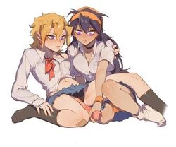 2girls big_breasts dildo dildo_in_pussy genderswap_(mtf) iroha_(artist) jojo's_bizarre_adventure leggings narancia_ghirga pannacotta_fugo panties panty_pull rule_63 school_uniform schoolgirl skirt small_breasts socks vento_aureo yuri rating:Explicit score:106 user:Brown899james