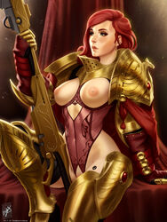 1girls adeptus_custodes areolae armor breastless_clothes breasts casual_exposure crotchless crotchless_clothes crotchless_leotard cupless female female_only female_space_marine functionally_nude gold_armor greaves inverted_nipples lingerie long_hair nipples pauldrons red_hair rule_63 sci-fi science_fiction scifi sitting solo solo_female themaestronoob warhammer_(franchise) warhammer_40k weapon rating:Explicit score:164 user:Feyfolken