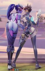 2girls 3d alternate_costume areolae ass blender breasts buttplug female female_only forceballfx hand_on_ass nipples overwatch rose_tracer sex_toy stirrup_legwear thighhighs torn_clothes tracer widowmaker rating:Explicit score:106 user:justausername