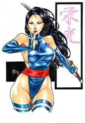 1girls 2019 betsy_braddock big_breasts blue_gloves blue_leotard breasts busty curvaceous curvy dated ed_benes_studio elizabeth_braddock eyeshadow female female_only fred_benes gloves holding_katana holding_sword holding_weapon homo_superior human katana kwannon large_breasts leg_band leotard lipstick long_hair makeup marvel marvel_comics mascara mutant nipple_bulge nipples pinup psylocke purple_hair red_lips red_lipstick red_sash sash sideboob signature solo standing straight_hair superheroine sword telepath thick_thighs thighs voluptuous weapon x-men rating:Questionable score:24 user:JackieEstacadoThrowaway