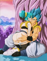 1boy 1girls ass ass_grab big_ass black_highlights blue_eyes blue_hair boots bulchi clothed clothed_sex clothes clothing color dragon_ball dragon_ball_super female fingering fused_sex fusion gogeta hair hypothetical_fusion jpeg_artifacts line_art metamoran_clothing muscles muscular muscular_male nala1588 panties pants_down ponytail super_saiyan_blue watermark rating:Explicit score:93 user:Hitoshi12