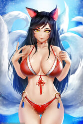 1girls ahri bikini breasts cleavage easonx female female_only league_of_legends looking_at_viewer solo tagme vastaya rating:Safe score:179 user:justausername