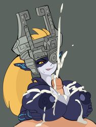 1boy 1girls alternate_breast_size areolae big_breasts breasts cum cum_between_breasts cum_on_breasts ejaculation_between_breasts excessive_cum huge_breasts imp_midna interspecies large_breasts male_pov messy midna nintendo nipples paizuri penis pov ragingbarbarians source_request straight the_legend_of_zelda trembling twilight_princess rating:Explicit score:112 user:TwilightBin