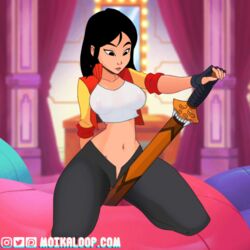 1girls animated areolae bouncing_breasts breasts cleavage disney disney_princess fa_mulan female female_only masturbation moikaloop mulan nipples ralph_breaks_the_internet solo rating:Explicit score:204 user:justausername