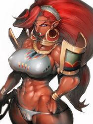 1girls abs big_breasts breasts breath_of_the_wild cleavage dark-skinned_female dark_skin female female_only fumio_(rsqkr) gerudo large_breasts looking_at_viewer muscles muscular muscular_female solo the_legend_of_zelda urbosa rating:Questionable score:319 user:justausername