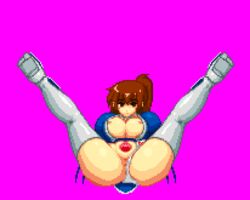 1girls 2017 anonymous_artist barely_visible_anus big_breasts brown_eyes brown_hair dead_or_alive eye_contact eyebrows_visible_through_hair kasumi_(doa) legs_spread m.u.g.e.n on_back panties_aside pixel_art png pussy shiny_skin solo_female sprite sprite_art sprite_edit thighhigh_boots rating:Explicit score:11 user:Ayeaye