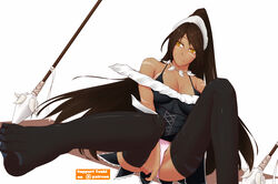 big_breasts black_hair black_hair_female dark-skinned_female dark_skin forehead_gem forehead_jewel french_maid french_maid_nidalee gem_on_forehead jewel_on_forehead large_breasts league_of_legends maid maid_headdress maid_outfit maid_stockings maid_uniform nidalee riot_games simple_background spear the_grind_series tribal_markings tribal_tattoo tribal_tattoos tsuki_riven visible_bra_through_clothes visible_panties visible_underwear white_background yellow_eyes yellow_eyes_female rating:Questionable score:25 user:GLVee