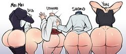 1boy 4girls ass ass_comparison ass_focus ass_size_chart big_ass big_ass_(male) blackwhiplash bubble_ass bubble_butt bwl dumptruck_ass female female_focus huge_ass jujutsu_kaisen large_ass lineup male mei_mei_(jujutsu_kaisen) no_pants rose_spread shoko_ieiri tagme take_your_pick thick_thighs ui_ui_(jujutsu_kaisen) utahime_iori voluptuous wide_hips yuki_tsukumo rating:Explicit score:611 user:Kitsuneeee