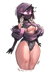 elbow_gloves female_only glowing_eyes kelvin_hiu large_breasts loose_clothing original purple_eyes tagme thick_thighs violet_(kelvin_hiu) rating:Questionable score:152 user:BMX_180