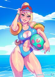 1girls abs big_breasts blonde_hair blue_eyes breasts cleavage female female_only kajinman large_breasts looking_at_viewer metroid mole_on_breast mole_under_mouth navel nintendo one-piece_swimsuit samus_aran smiling_at_viewer solo swimsuit rating:Questionable score:197 user:justausername