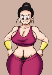 bermuda_art big_breasts chichi color_edit cosplay dragon_ball dragon_ball_super edit kefla_(cosplay) milf pubic_hair tied_hair wide_hips rating:Explicit score:86 user:glitere12