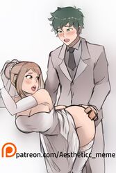 1boy 1girls aestheticc-meme ass ass_grab bent_over big_breasts blush breasts bride brown_eyes brown_hair cleavage clothed_sex curvy dress duo elbow_gloves female gloves green_eyes green_hair hand_on_ass human izuku_midoriya legwear male my_hero_academia ochako_uraraka sex shounen_jump sketch straight suit thick thighhighs thighs wedding_dress wedding_veil white_gloves white_legwear white_thighhighs wholesome rating:Explicit score:353 user:Mina.Ashido