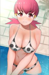 1girls absurdres alternate_breast_size alternate_outfit belly big_breasts bikini blush breasts cleavage day eye_contact female female_only gatchan highres large_breasts looking_at_viewer looking_up midriff navel nintendo outdoors palm_tree pink_eyes pink_hair pokemon pokemon_gsc pool shadow short_hair sideboob solo standing thigh_gap twintails water wavy_mouth white_bikini whitney_(pokemon) rating:Questionable score:209 user:justausername