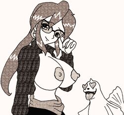 black_and_white dewgong elite_four glasses heart_eyes human human_only large_breasts lorelei_(pokemon) monochrome pokemon pokemon_rgby ponytail top_pulled_down tuxedomoroboshi rating:Explicit score:13 user:bot