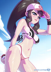 1girls alternate_breast_size armpits ass belly big_breasts bikini blue_eyes breasts brown_hair cap cleavage eye_contact female female_only female_protagonist hair half-closed_eyes hat hilda_(pokemon) human kajinman long_hair looking_at_viewer midriff navel nintendo outdoors patreon poke_ball pokemon pokemon_bw ponytail pose sideboob solo sweat swimsuit tan tanline tanlines text thick_thighs thin_waist underboob url video_games watermark wet wide_hips rating:Questionable score:229 user:EdgySexy