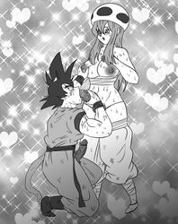 1boy 1futa areolae balls blowjob blush bottomless breasts clothed clothed_male curvy dragon_ball dragon_ball_super dragon_ball_z duo erect_nipples erection exposed_penis fellatio fungushi futa_on_male futanari futanari_penetrating intersex interspecies kneeling large_breasts large_penis long_hair male male_penetrated monochrome muscular_male nipples no_bra open_mouth oral original_character pants_down penis penis_out penis_size_difference son_goku standing sweat tail thong thong_down veiny_penis rating:Explicit score:43 user:Pornsex